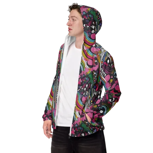 Neon Cabinet on a Men's Windbreaker