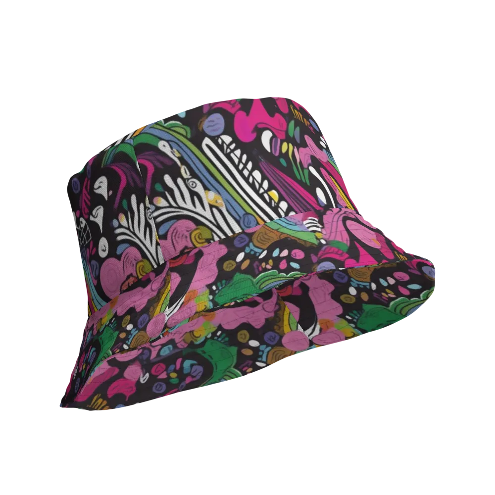 Neon Cabinet on Reversible Bucket Hat — Product details Outside