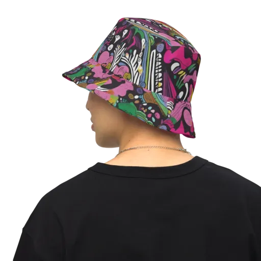 Neon Cabinet on a Reversible Bucket Hat