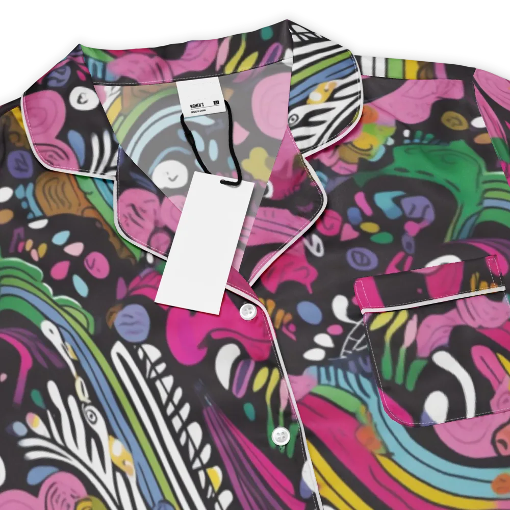 Neon Cabinet on Women's Short Sleeve Pajama Top — Product details