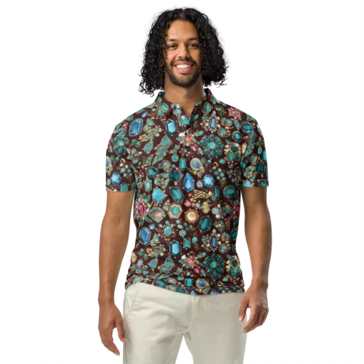 Regal Reef on a Men's Slim Fit Polo Shirt