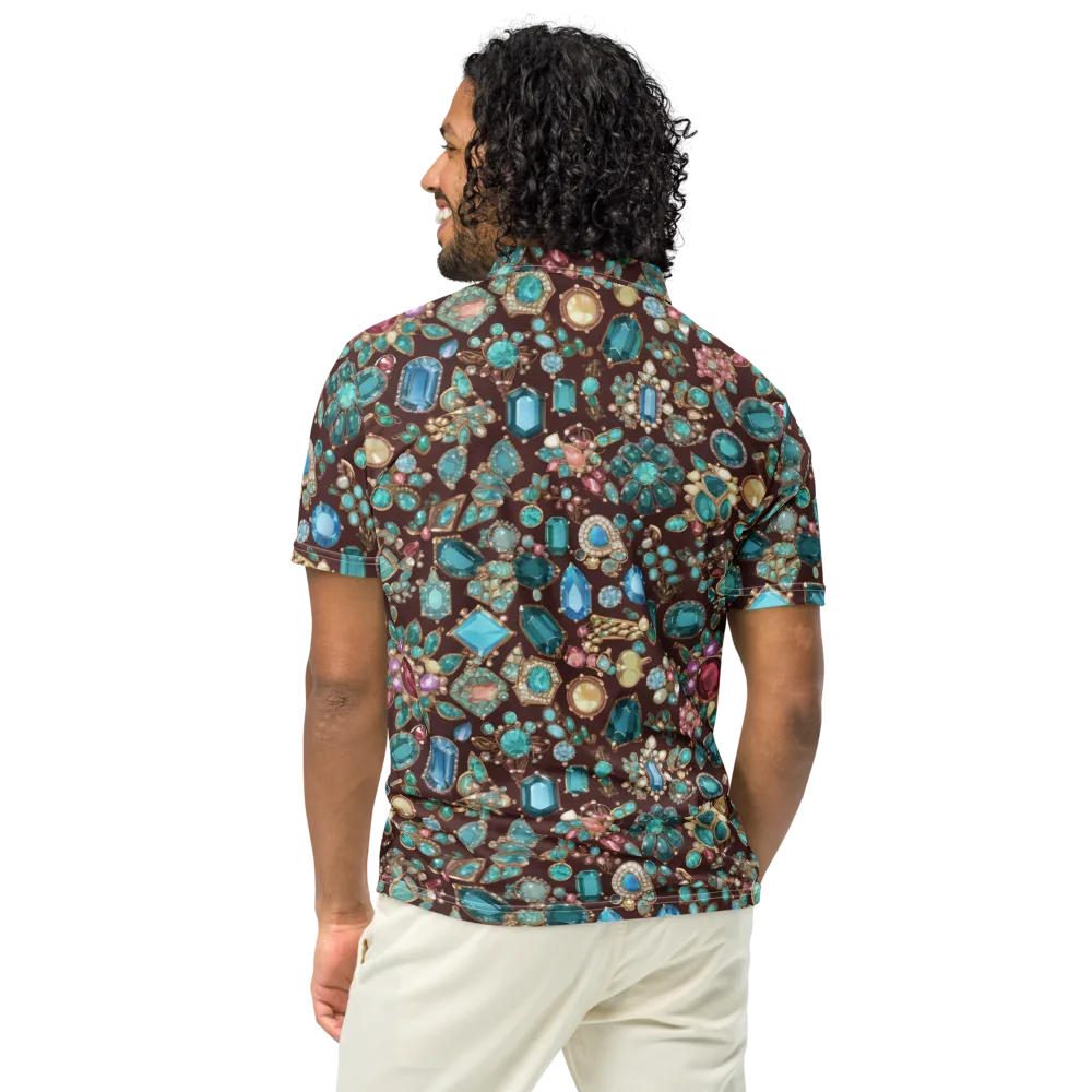 Regal Reef on Men's Slim Fit Polo Shirt — Back