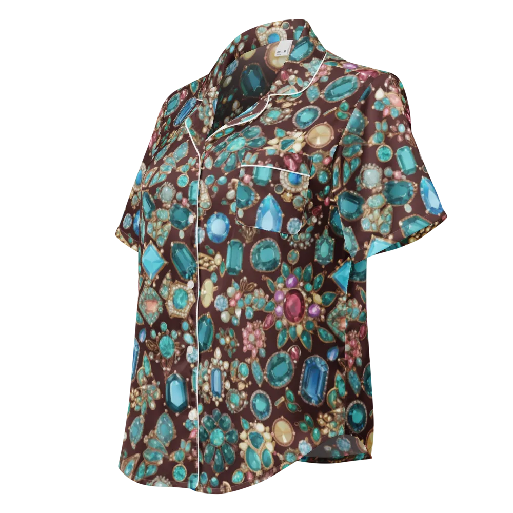Regal Reef on Women's Short Sleeve Pajama Top — Left Front