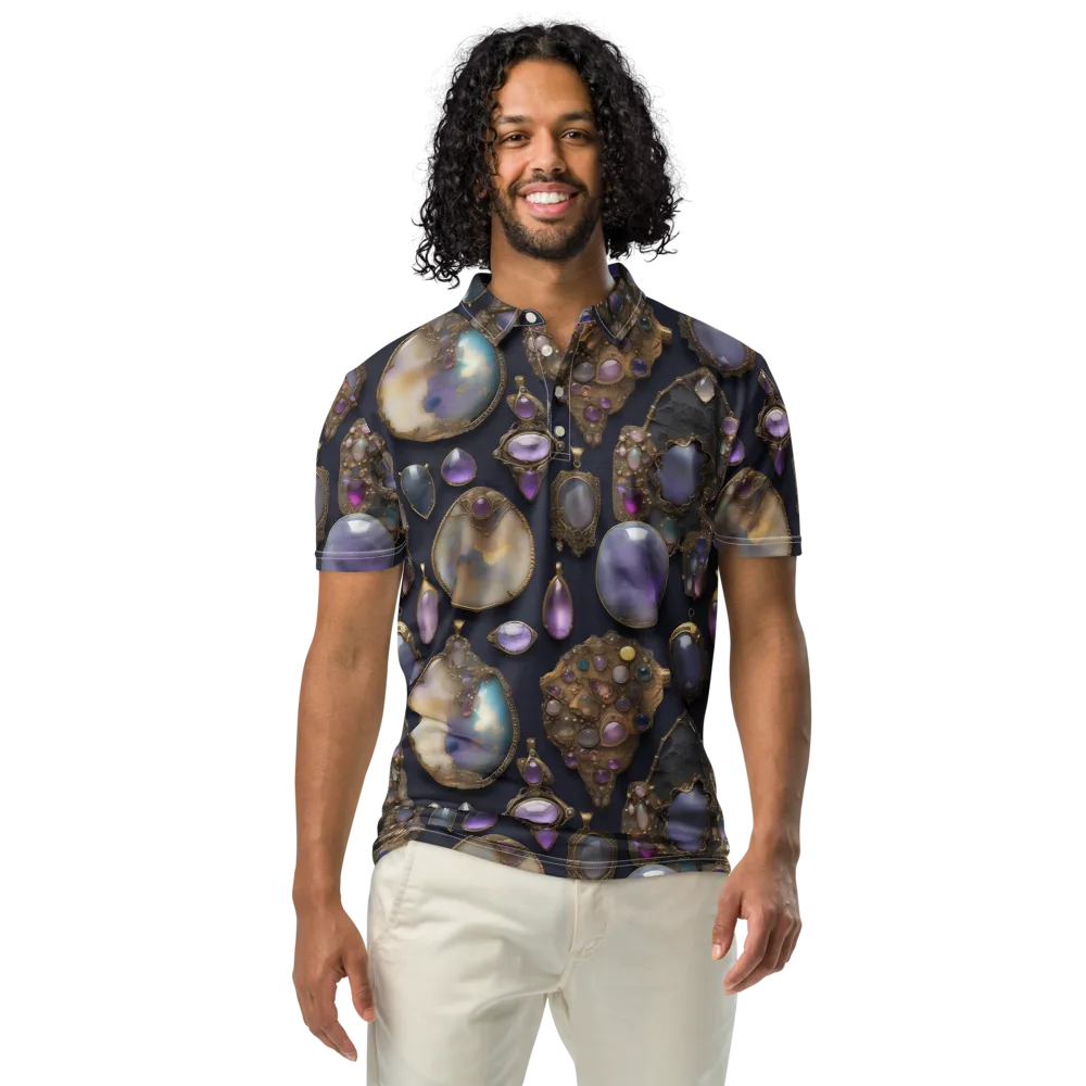 Amethyst Reliquary on Men's Slim Fit Polo Shirt — Front