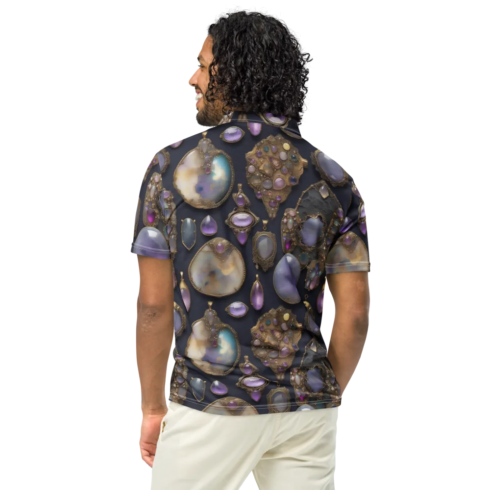 Amethyst Reliquary on Men's Slim Fit Polo Shirt — Back