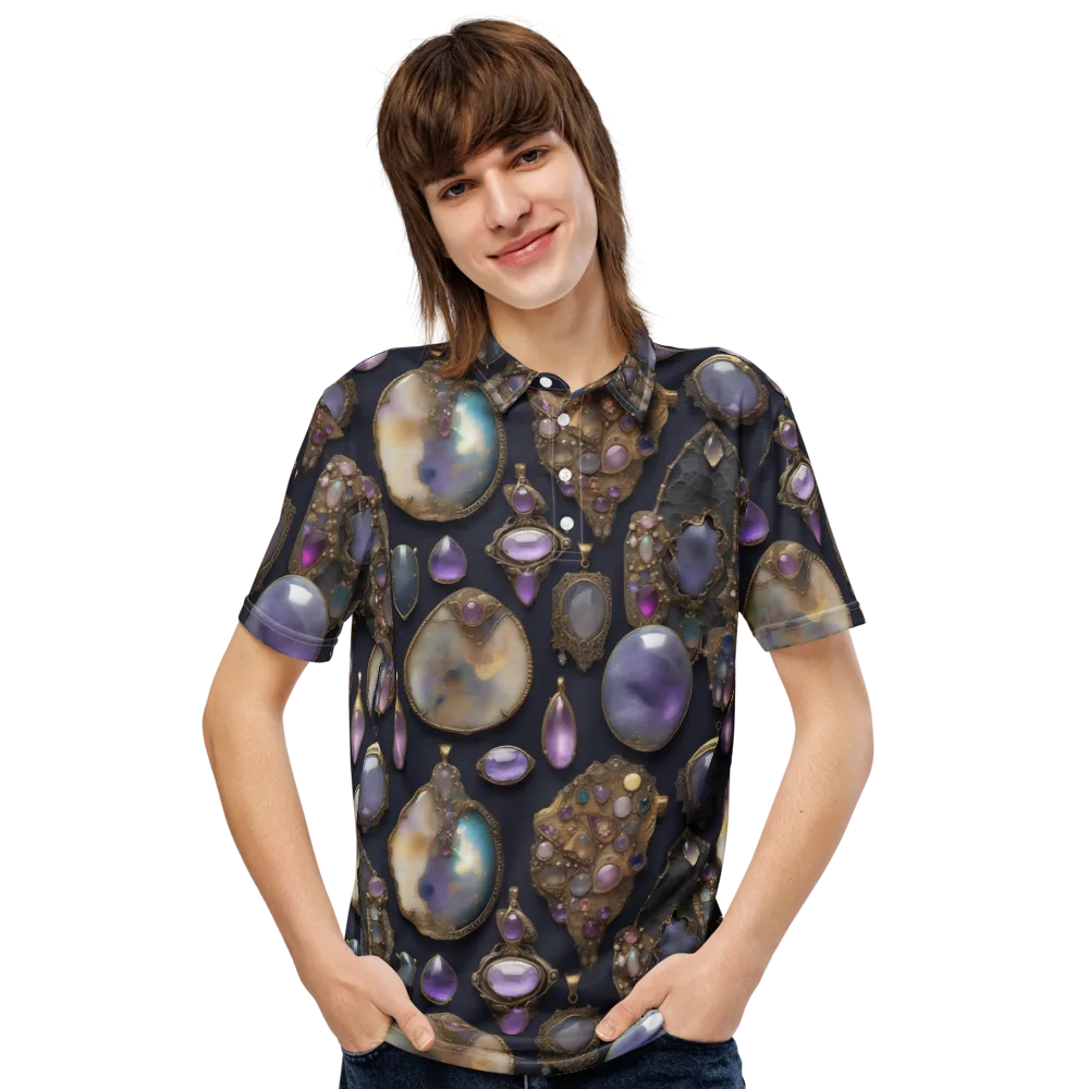 Amethyst Reliquary on Men's Slim Fit Polo Shirt — Front