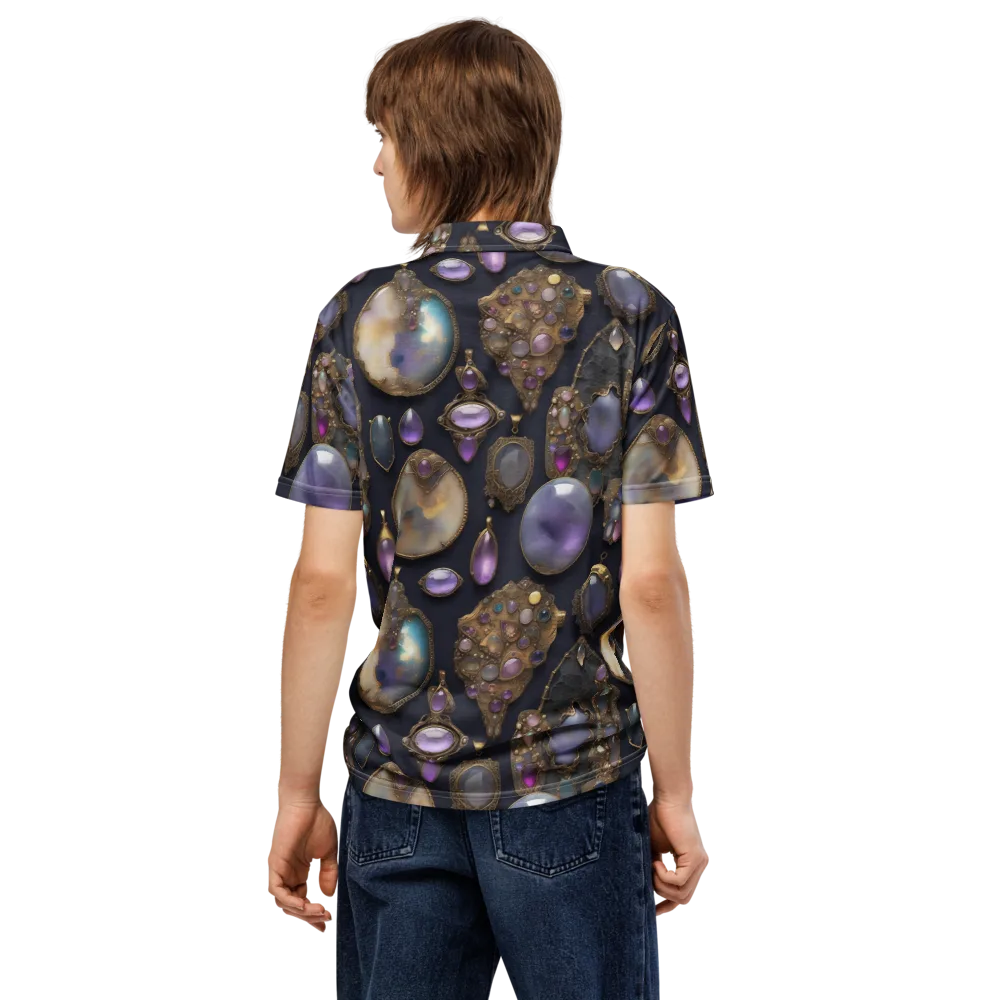 Amethyst Reliquary on Men's Slim Fit Polo Shirt — Back