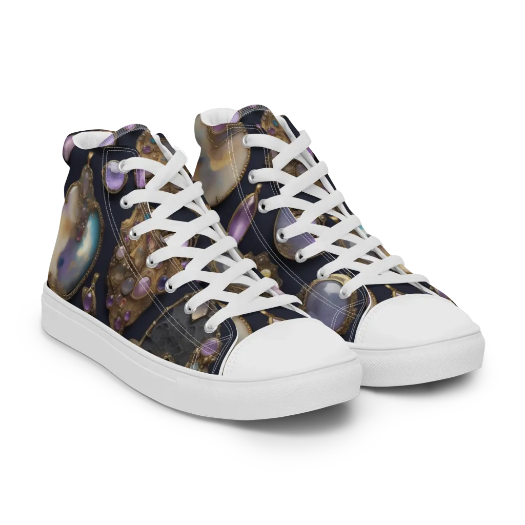 Amethyst Reliquary on Women's High Top Canvas Shoes — Right Front