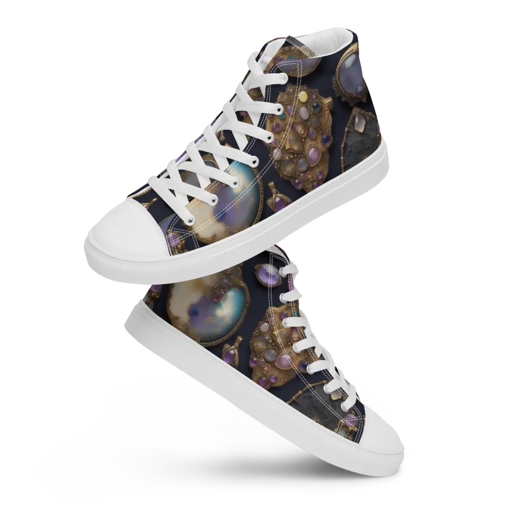 Amethyst Reliquary on Women's High Top Canvas Shoes — Front