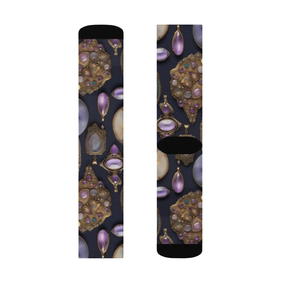 Amethyst Reliquary on Socks — Left Sock