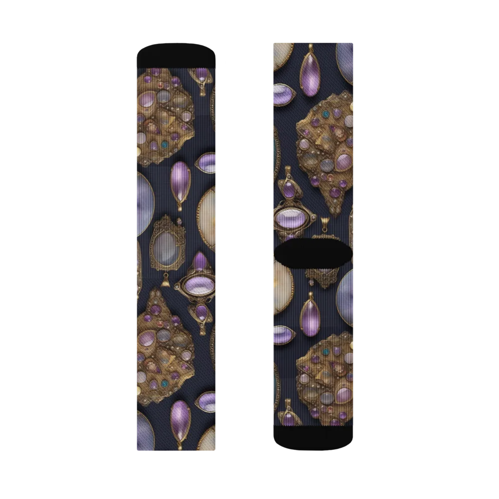 Amethyst Reliquary on Socks — Right Sock