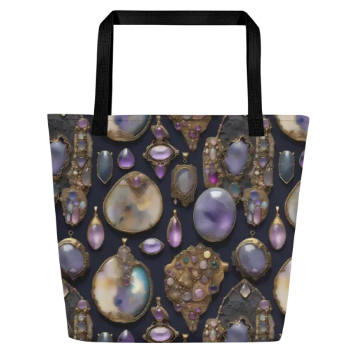 Amethyst Reliquary on a Large Tote Bag W/ Pocket