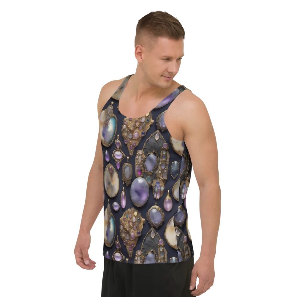Amethyst Reliquary on Men's Tank Top — Left Front