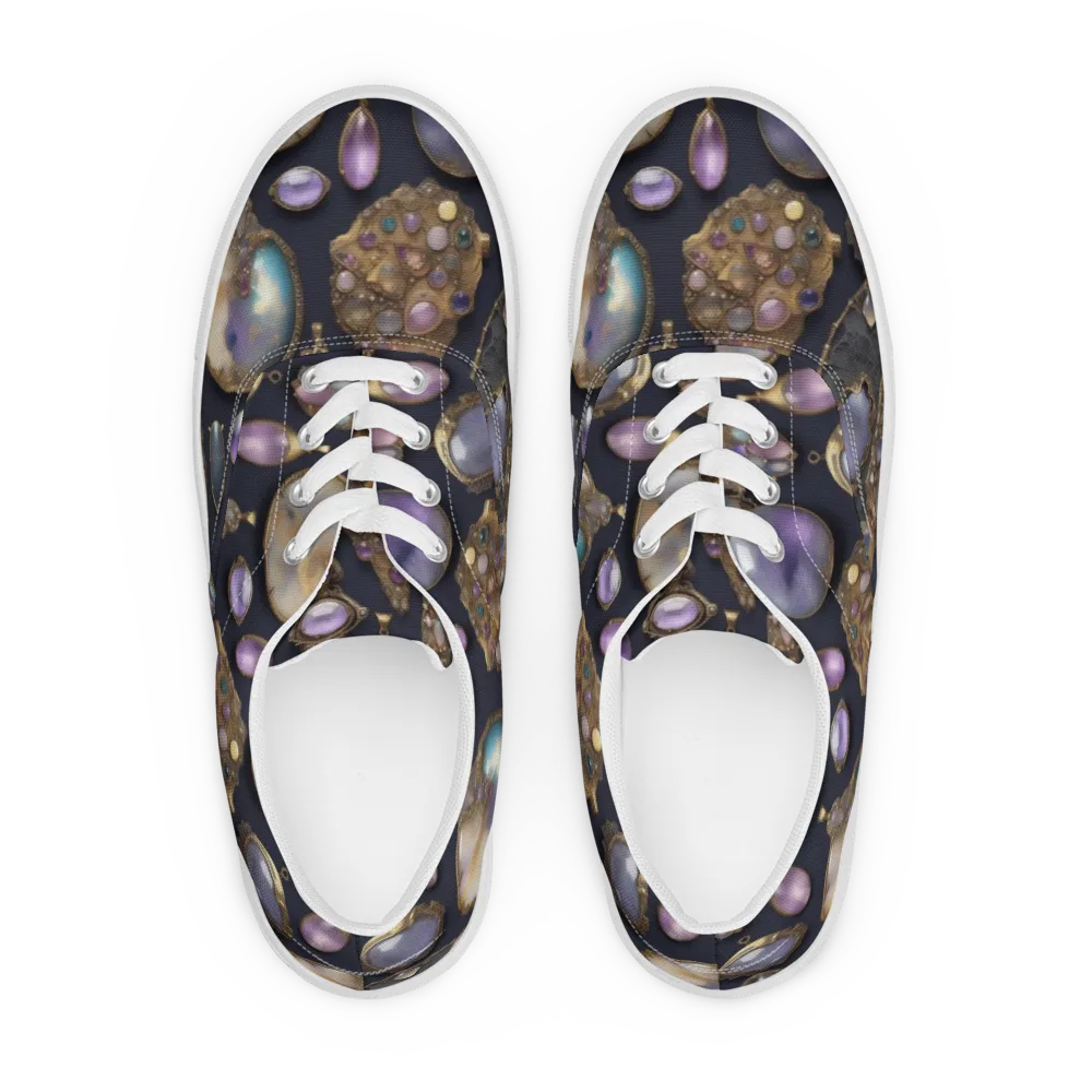Amethyst Reliquary on Men's Lace-Up Canvas Shoes — Front