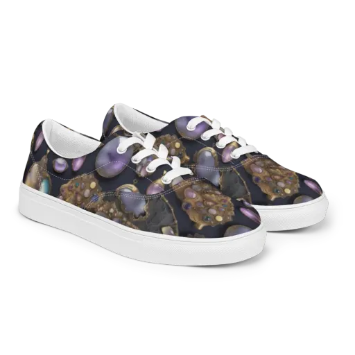 Amethyst Reliquary on a Men's Lace-Up Canvas Shoes