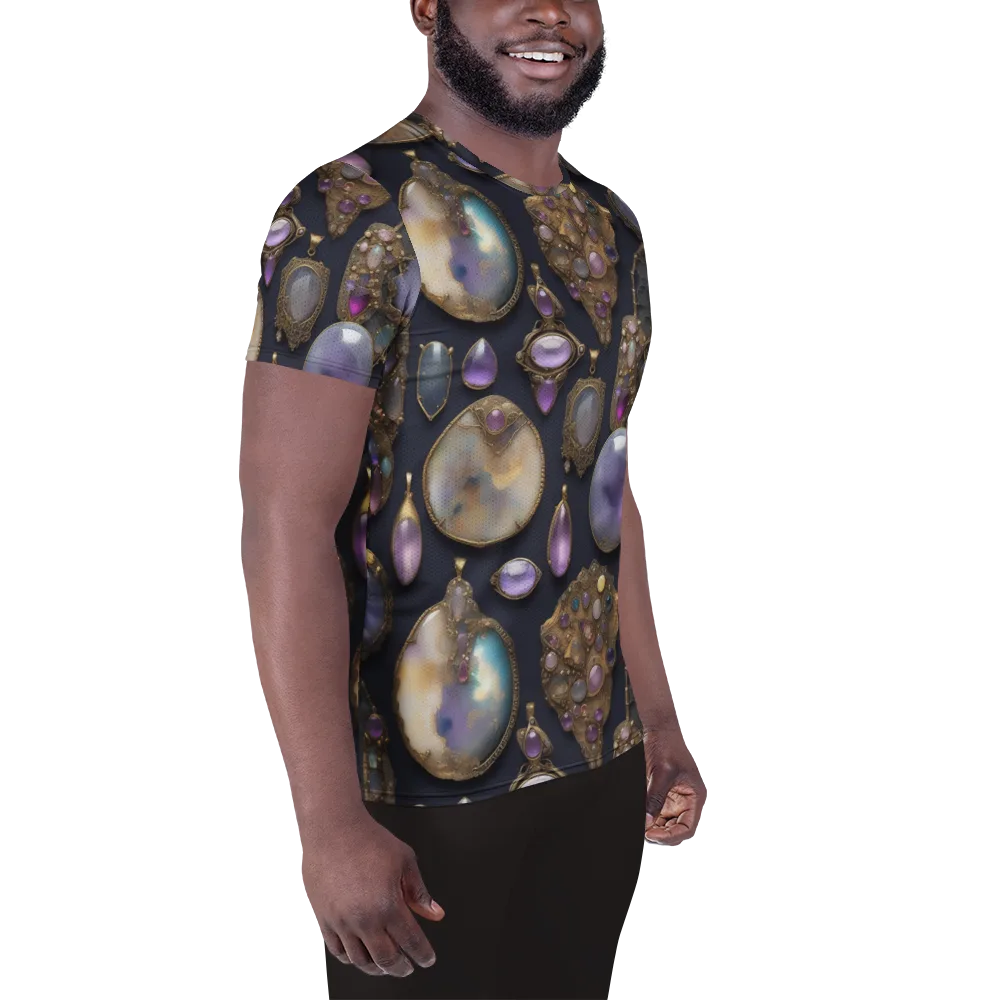 Amethyst Reliquary on Men's Athletic T-Shirt — Right