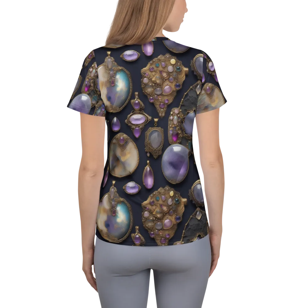 Amethyst Reliquary on Women's Athletic T-Shirt — Back