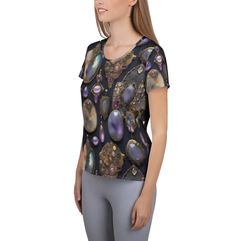 Amethyst Reliquary on Women's Athletic T-Shirt — Left