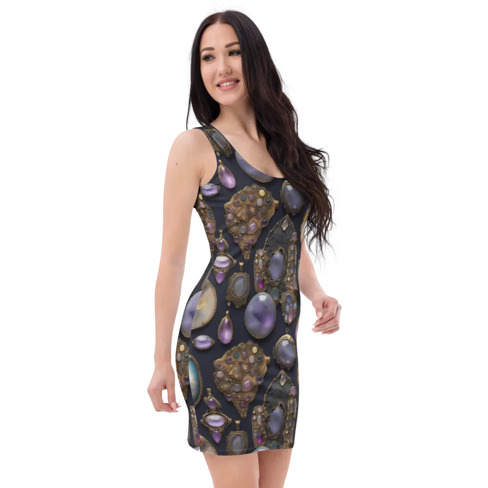 Amethyst Reliquary on Bodycon Dress — Right Front