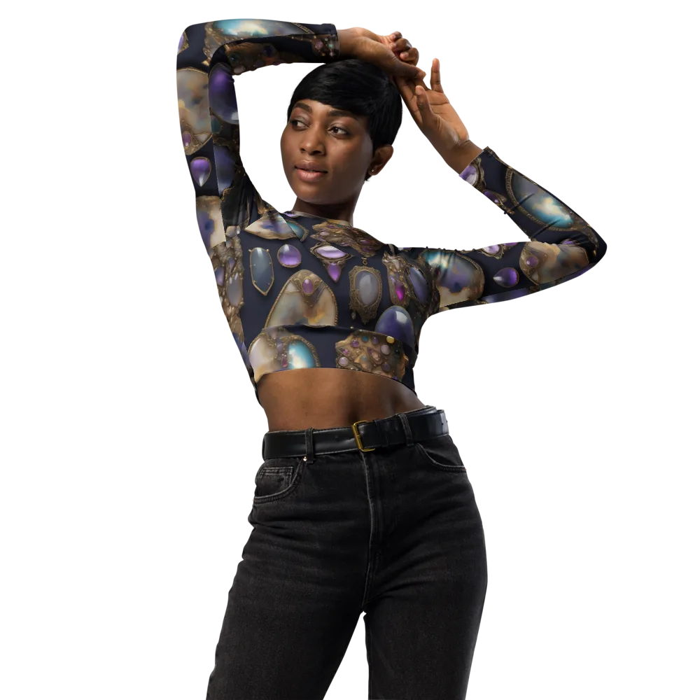 Amethyst Reliquary on Long Sleeve Crop Top — Front