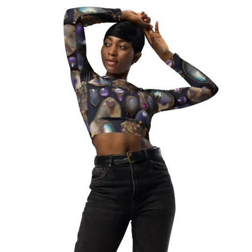 Amethyst Reliquary on a Long Sleeve Crop Top
