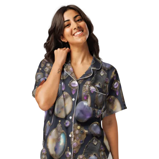 Amethyst Reliquary on a Women's Short Sleeve Pajama Top