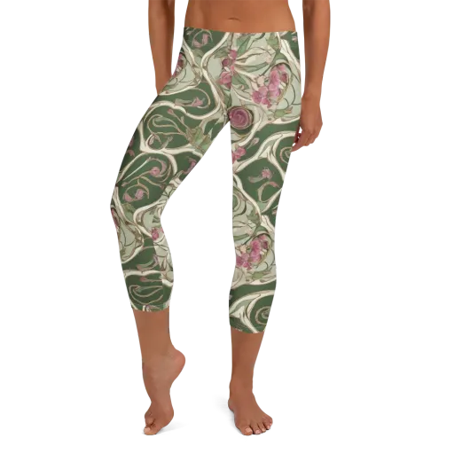 Verdant Arabesque on a Capri Leggings