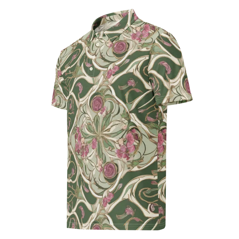 Verdant Arabesque on Men's Slim Fit Polo Shirt — Left Front