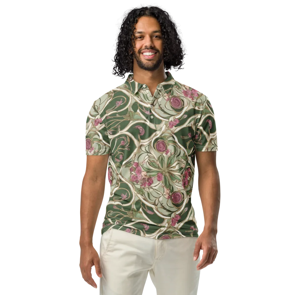 Verdant Arabesque on Men's Slim Fit Polo Shirt — Front