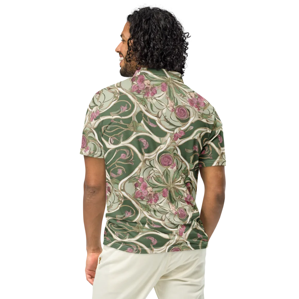 Verdant Arabesque on Men's Slim Fit Polo Shirt — Back