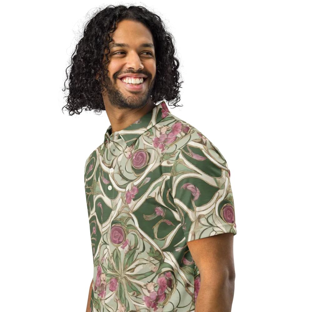 Verdant Arabesque on Men's Slim Fit Polo Shirt — Left Front