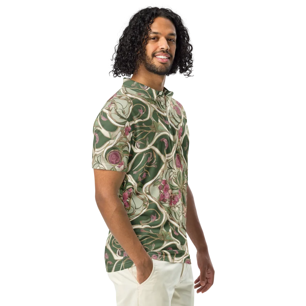 Verdant Arabesque on Men's Slim Fit Polo Shirt — Right Front