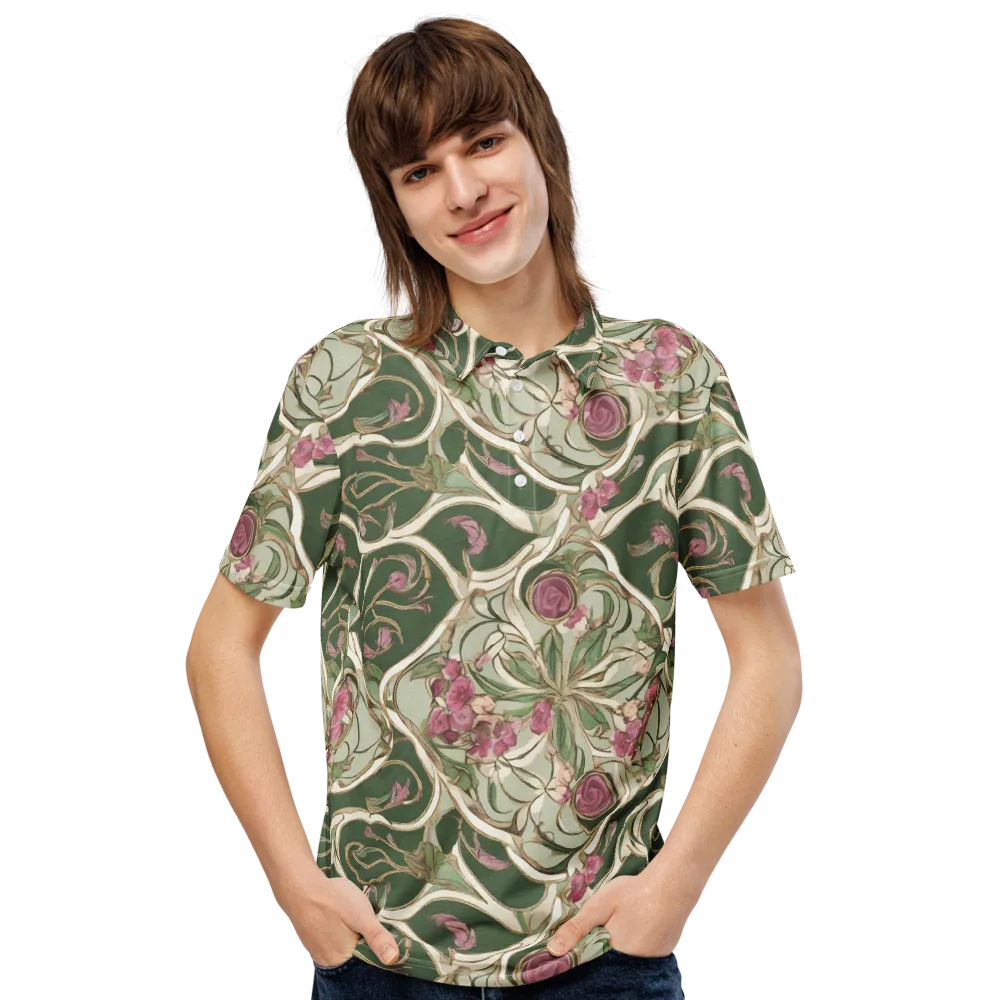 Verdant Arabesque on Men's Slim Fit Polo Shirt — Front
