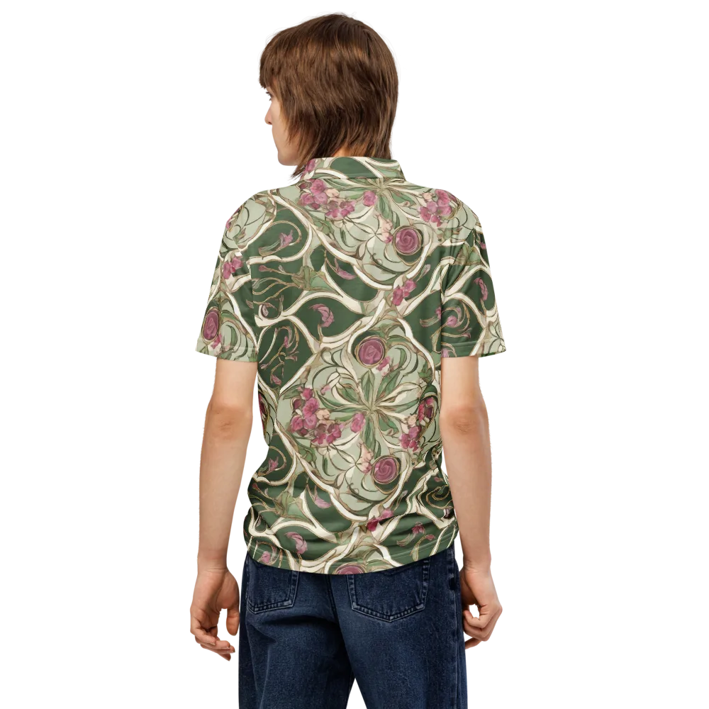 Verdant Arabesque on Men's Slim Fit Polo Shirt — Back