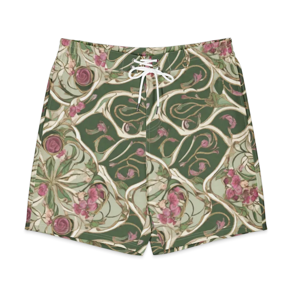 Verdant Arabesque on Men's Board Shorts — Front