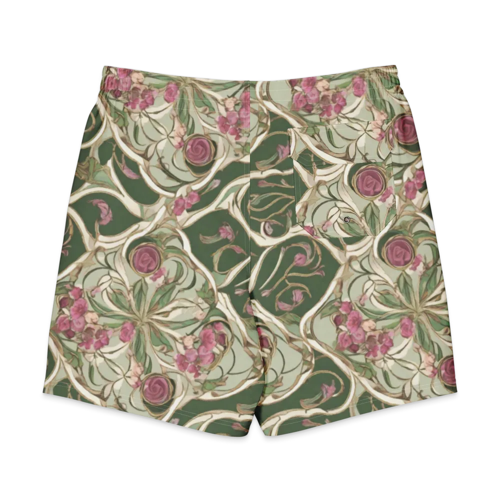 Verdant Arabesque on Men's Board Shorts — Back