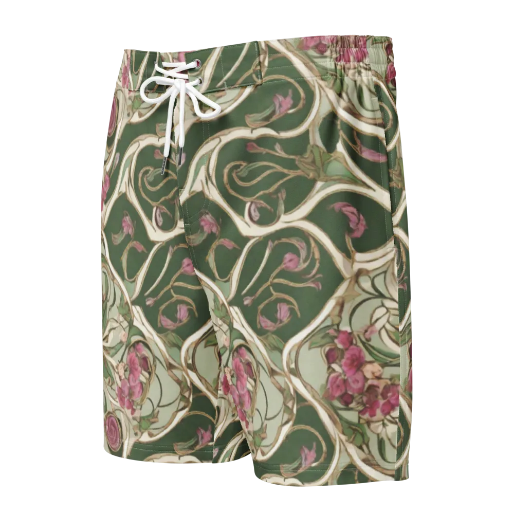 Verdant Arabesque on Men's Board Shorts — Front