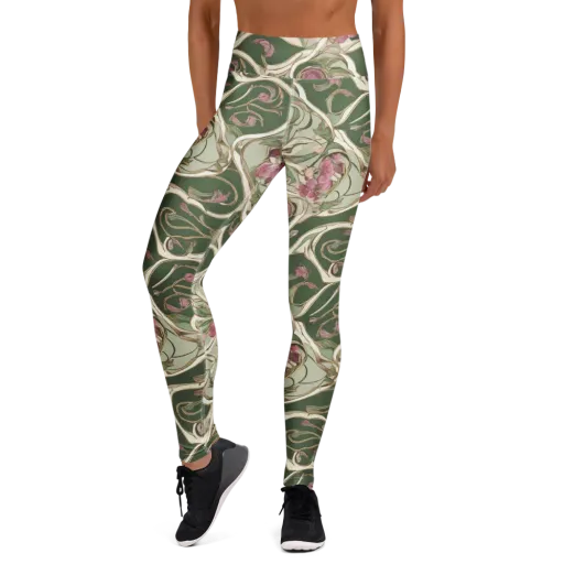 Verdant Arabesque on a Yoga Leggings