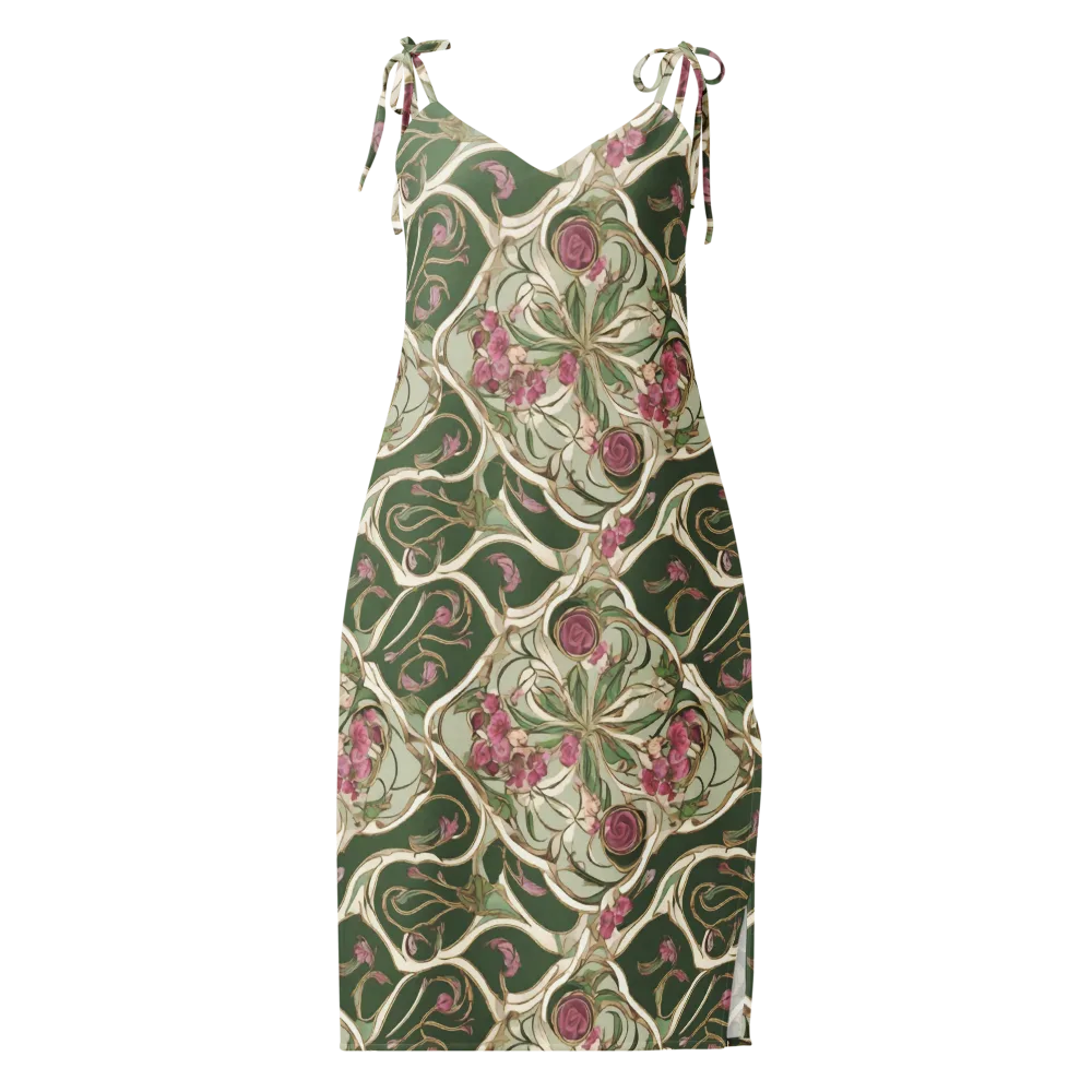 Verdant Arabesque on Slip Dress — Front