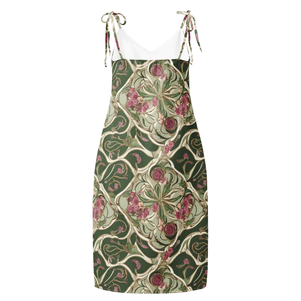 Verdant Arabesque on Slip Dress — Back
