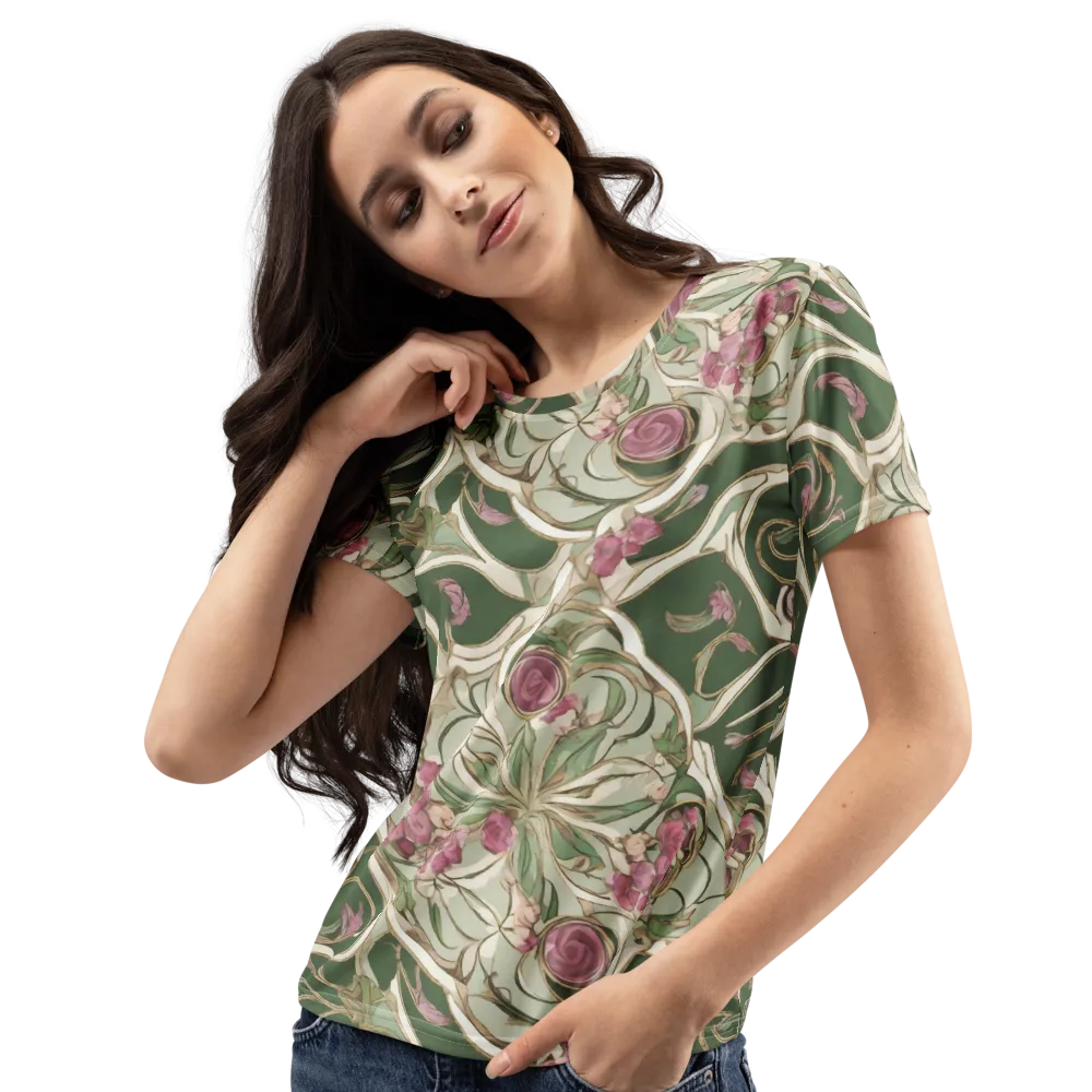 Verdant Arabesque on Women's Crew Neck T-Shirt — Left Front