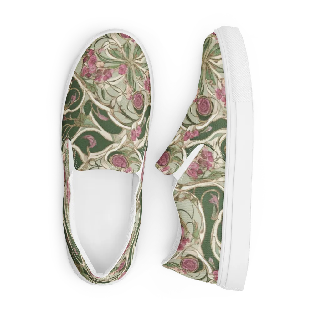 Verdant Arabesque on Men's Slip-On Canvas Shoes — Front