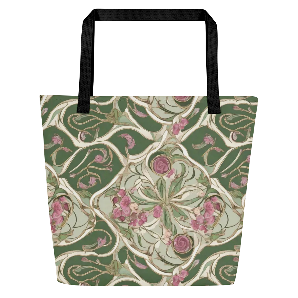 Verdant Arabesque on Large Tote Bag W/ Pocket — Front