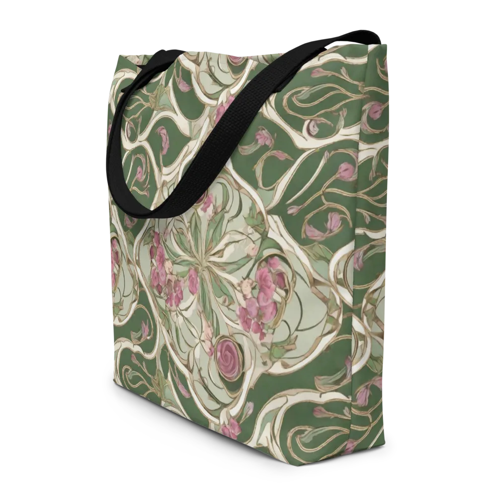 Verdant Arabesque on Large Tote Bag W/ Pocket — Front