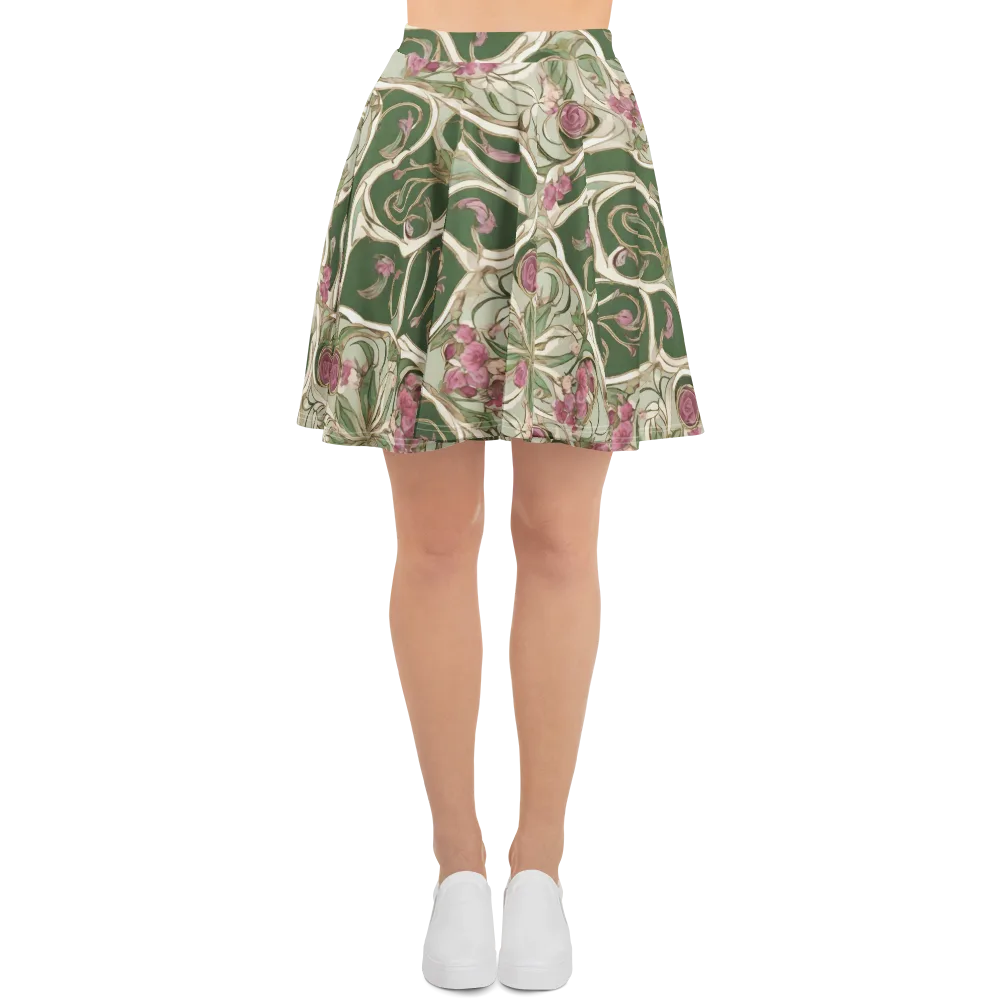 Verdant Arabesque on Skater Skirt — Front
