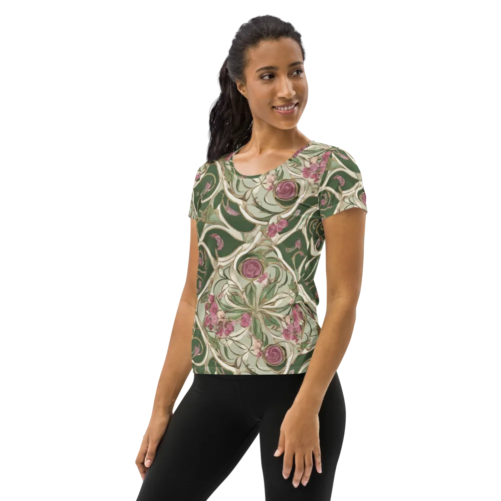 Verdant Arabesque on Women's Athletic T-Shirt — Left
