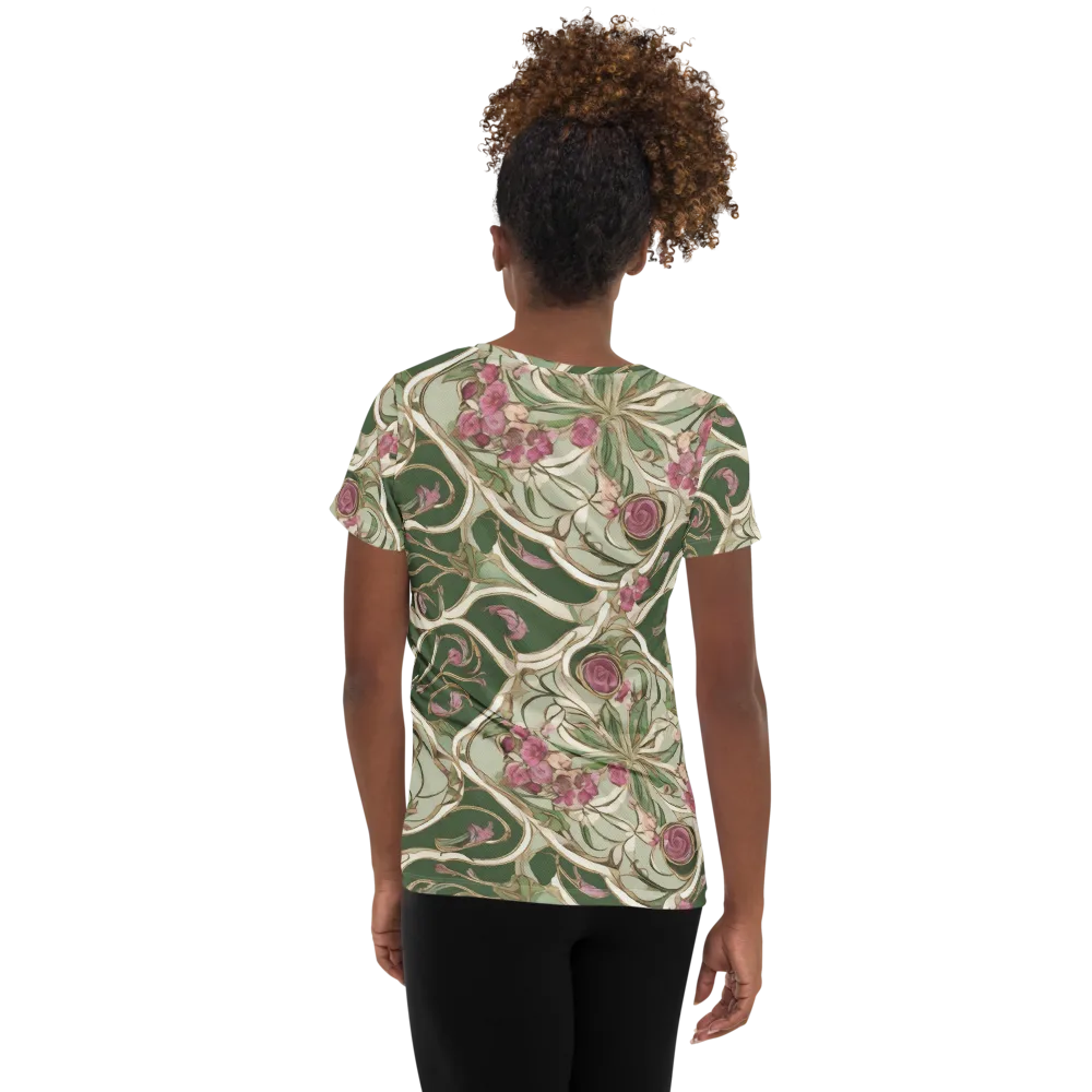 Verdant Arabesque on Women's Athletic T-Shirt — Back