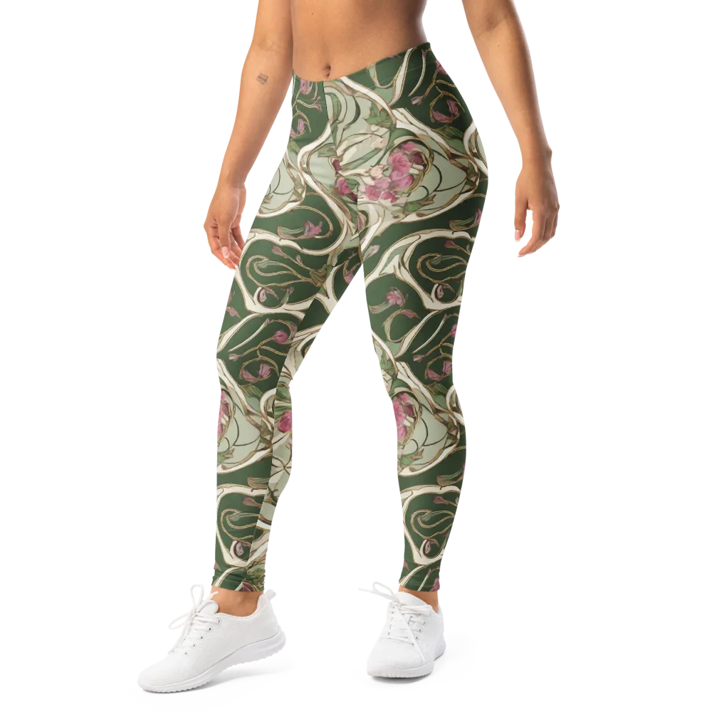 Verdant Arabesque on Leggings — Left Front