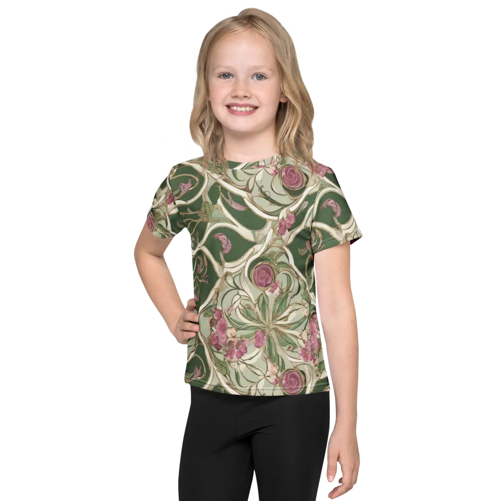 Verdant Arabesque on Kids Crew Neck T-Shirt — Front