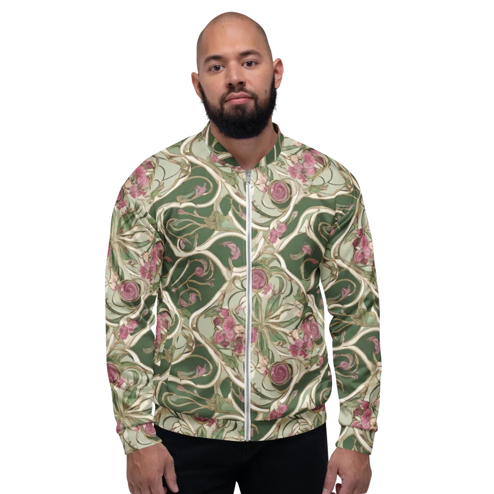 Verdant Arabesque on Bomber Jacket — Front